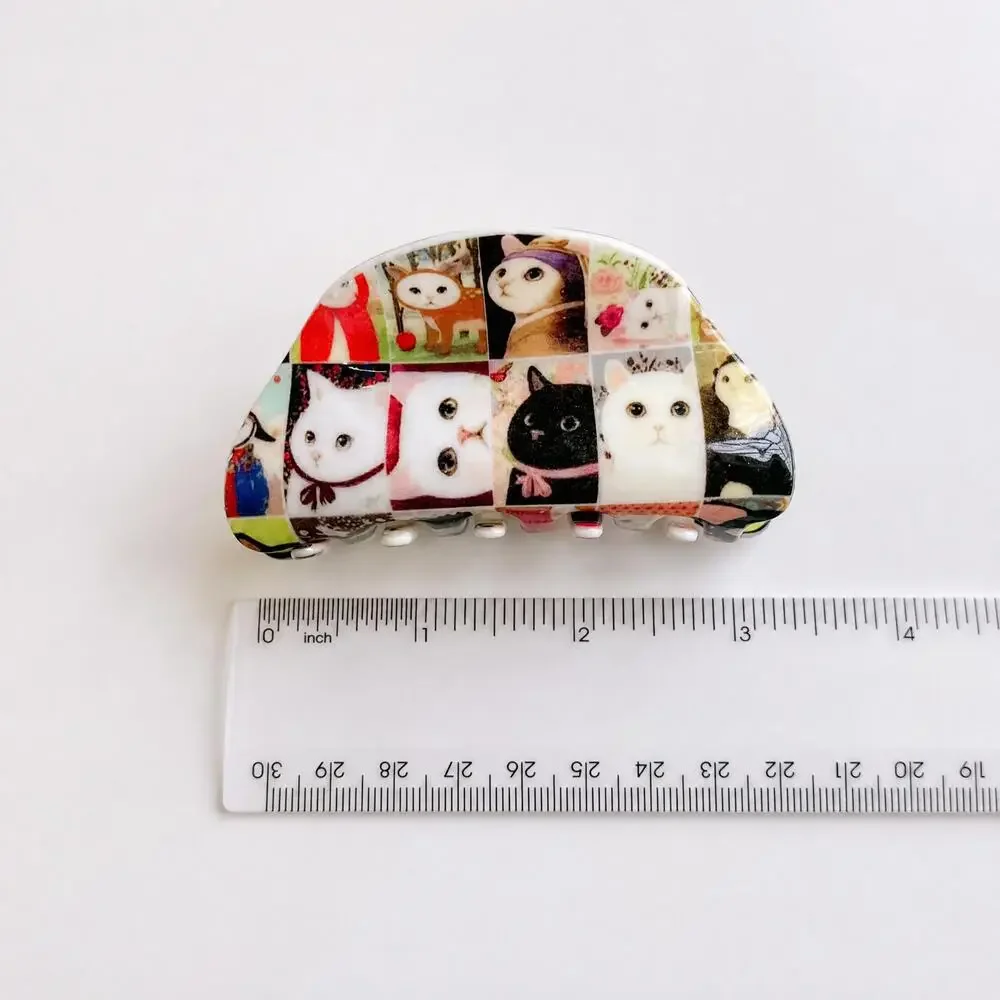Cat Collage Hair Claw Clip NWT